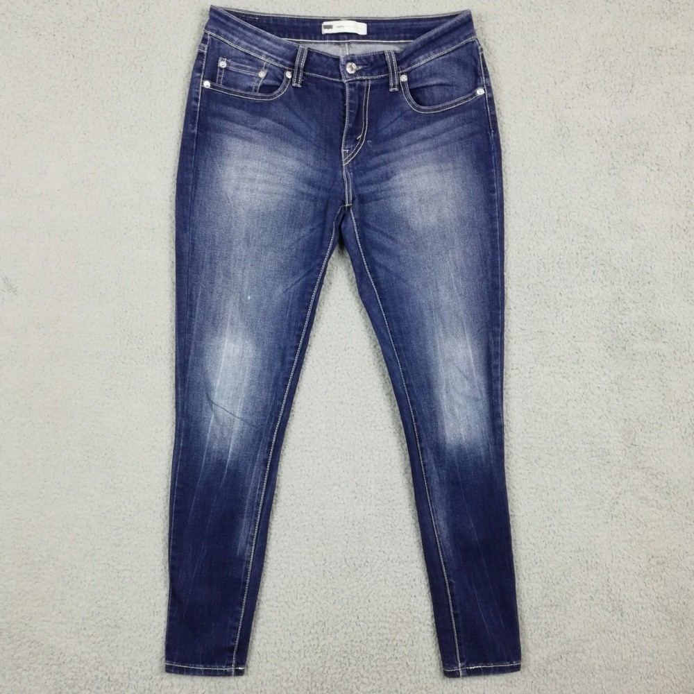 Levi's Womens Jeans Legging Jegging Blue Denim Stone Wash‎ Mid Rise  30